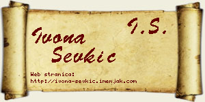 Ivona Sevkić vizit kartica